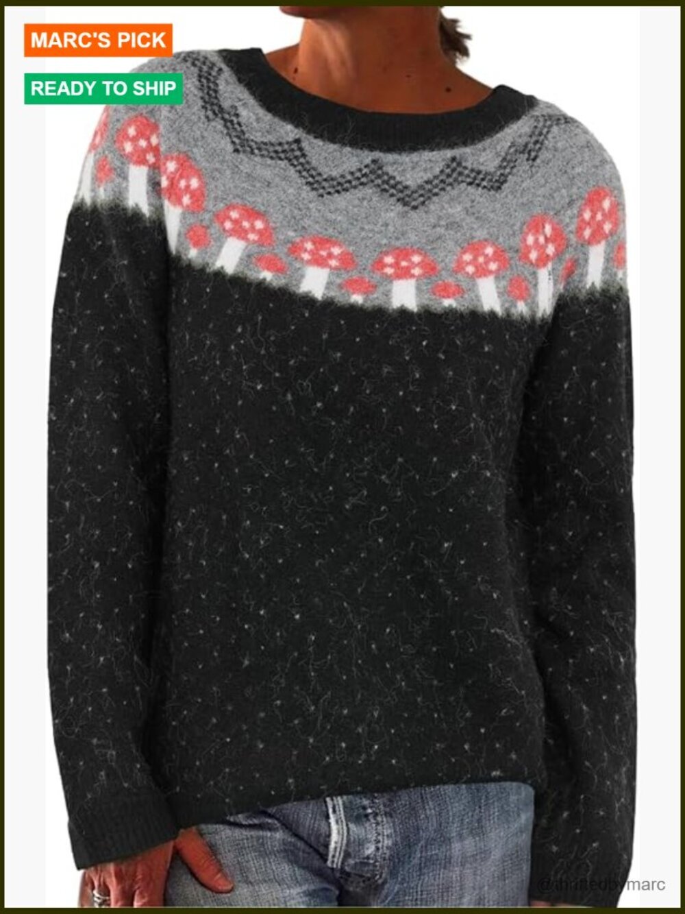 Women's Fair Isle Crewneck Sweater Wool Blend Cozy Winter Pullover